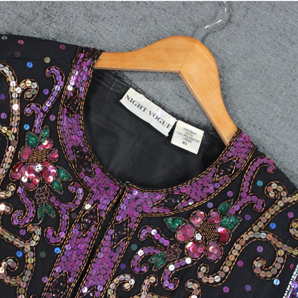 Vintage Night Vogue Silk Beaded Jacket